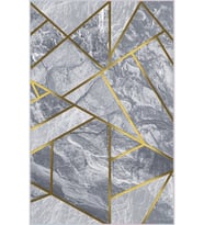 Eliana Home Baskılı, Yıkanabilir Kaymaz Taban Salon Halısı LNA1582-HT1388 100x150 cm (Gri)