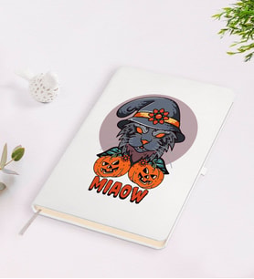 BK Gift Happy Halloween Tasarımlı Beyaz Defter-1