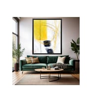 Soyut Tasarım Ahşap Çerçeveli MDF Tablo Renkli Fırça Darbeleri Modern Salon Tablosu Ev Dekorasyonu (Siyah)