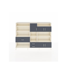 Arges Dolap 13 Raflı 3 Çekmeceli 5 Kapaklı 220x30x163 Aytaşı-Antrasit