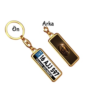 Kişiye Özel Subaru Altın Parlama Logo Tema Plaka Anahtarlık (Altın)