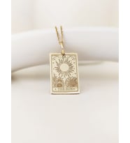 Altın Kaplama  The Sun Tarot Gümüş Kolye