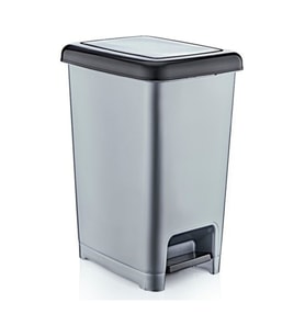 Gri Slim Pedallı 25 Lt Plastik Çöp Kovası, Pratik ve Şık Tasarım