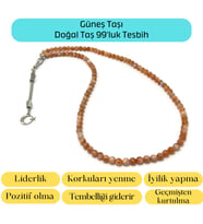 Sertifikalı Güneş Taşı 6mm 99luk Doğal Taş Tesbih
