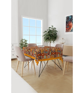 Etnik Kilim Desenli Süet Dertsiz Masa Örtüsü