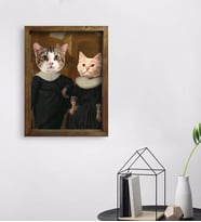 Evcil Dostlara Özel Portre Doğal Masif Ahşap Çerçeveli Tablo 45x65cm-13
