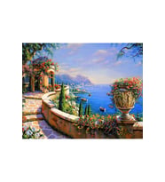 Çiçekli Taş Yol Çerçeveli 90x110 Sayılarla Boyama Hobi Seti