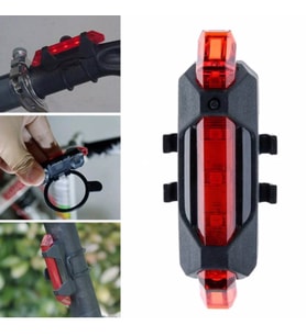 Buffer Usb Şarj Edilebilir Parlak Bisiklet Led Lamba Su Geçirmez Güvenlik Uyarı Arka Lamba Işığı (Karışık)
