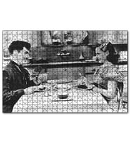Cakapuzzle Chaplin ve Goddard Modern Zamanlarda  Puzzle Yapboz MDF (Ahşap) (120 Parça)