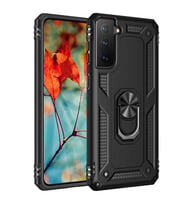 Samsung Galaxy S21 Kılıf Yüzüklü Zırh Tank Vega (Siyah)