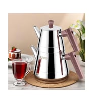 Yonca Lines L-3063 Piramit Mini Boy Çelik Çaydanlık Bakalit (Gri)