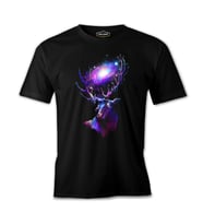 Dear Galaxy - Geyik Siyah Erkek Tshirt
