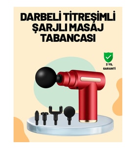 6 Hız Kademeli Masaj Tabancası – 4 Farklı Başlıklı Şarj Edilebilir Tasarım