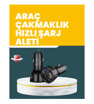 Mey İthalat® 55W Hızlı Şarj Araç Çakmaklık Adaptörü QC 3.0 PD