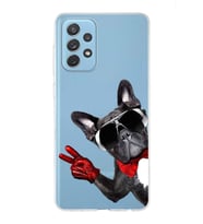PrintiFy Samsung Galaxy A72 ile Uyumlu 1mm Slim Fit Köpek 2 050e Baskılı Şeffaf  Kılıf
