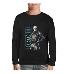 Fortnite - Skull Trooper Siyah Çocuk Sweatshirt