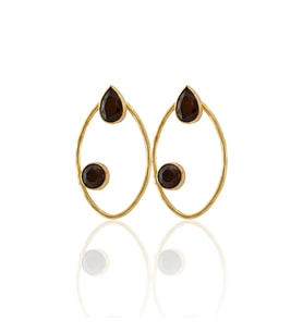 Kadir Jewellery 22 Ayar Altın Kaplama Geometrik Küpe -El İşçiliği Ve Hipoalerjenik Küpe
