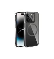 Apple iPhone 15 Pro Max Uyumlu Kılıf M-safe Şarj Özellikli Standlı Zore Klon Kapak (Gri)