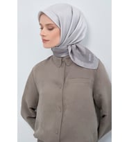 Armine Saf İpek Sura Eşarp-2026 İlkbahar-Yaz- 952600D (Gümüş Gri)
