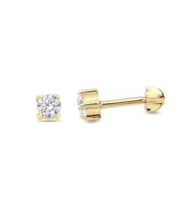 Tektaş Tragus Altın Küpe (Yeşil)