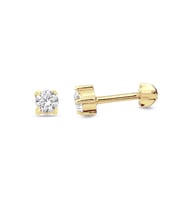Tektaş Tragus Altın Küpe (Yeşil)