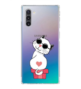 Samsung Galaxy Note 10 Uyumlu Kamera Korumalı Kapak Coolcat Tasarımlı  Şeffaf  Kılıf
