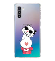 Samsung Galaxy Note 10 Uyumlu Kamera Korumalı Kapak Coolcat Tasarımlı  Şeffaf  Kılıf