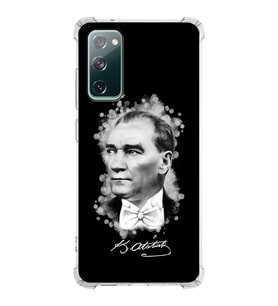 Samsung Galaxy S20 Fe  Köşe Korumalı Antişok Kapak Atatürk Tasarımlı Şeffaf Silikon Kılıf