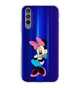 Huawei Honor 20  Kamera korumalı Kapak Minnie Mouse Tasarımlı  Şeffaf Kılıf