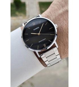 Casio CSISTE182 Kadranı Siyah Kordonu Gümüş Renk Hediye Paketli Erkek Kol Saati