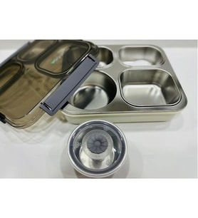 VAGONLİFE ÇELİK YEMEK KABI TEK KATLI 4 BÖLMELİ 1200 ML - LUNCH BOX XC-7080