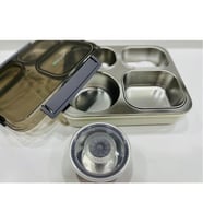 VAGONLİFE ÇELİK YEMEK KABI TEK KATLI 4 BÖLMELİ 1200 ML - LUNCH BOX XC-7080