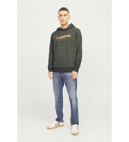Jack & Jones JJALVIS Sweat Hood Erkek Kapüşonlu Sweatshirt Kanguru Cepli Günlük Hoodie (Haki)