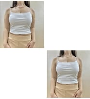 Kadın Pamuklu Crop Top Askılı Büstiyer 2 Adet  (Beyaz)