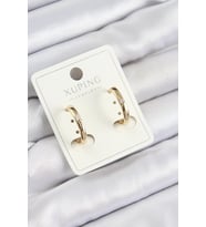 Xuping Zirkon Taşlı Oval Model Gold Renk Kadın Küpe (Altın)