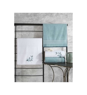 Cotton Box Colorful 4 Parça Hamam Havlu Seti-Mint Beyaz (Mint Yeşili)