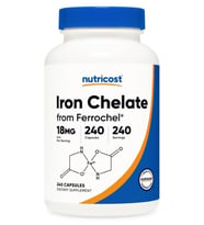 Nutricost Chelated Iron (from Ferrochel) 18mg, 240 Capsul.Tr Tek Yetkili SATICISI OZELSPORCUGIDALARI'DIR.3834 (Renksiz)