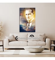 Atatürk ve Bayrak Cam Tablo