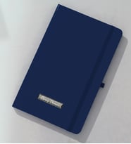 Kişiye Özel Lacivert Renk Kapaklı Lastikli Çizgili Defter, Not Defteri