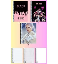 BlackpinkA4 defter 3 adet çizgili + kareli + çizgisiz büyük boy 21*29 cm süper set
