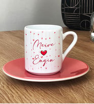 Sevgiliye Hediye Türk Kahvesi Fincanı Sevgililer Günü Hediyesi (Pembe)