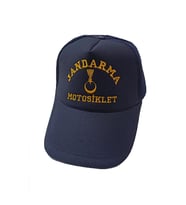 Jandarma Motorize Şapkası Reflektörlü Nakış İşleme Fileli Model (Lacivert)