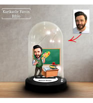 Kişiye Özel Karikatür Erkek Resim Öğretmeni Tasarımlı Fanus Biblo, Öğretmene Hediye, Öğretmenler Günü, Öğretmenler Günü Hediyesi, FN215