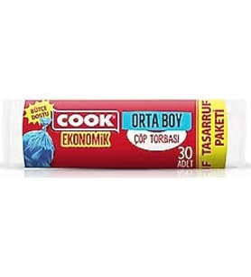 COOK EKO ORTA ÇÖP POŞETİ MAVİ 55*60 CM 30 LU