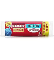 COOK EKO ORTA ÇÖP POŞETİ MAVİ 55*60 CM 30 LU