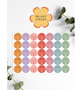 100 Adet Teşekkür Ederiz Stickers Paketleme Kargo Çıkartma PYT0KSTK150