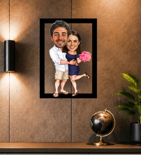 Kişiye Özel Çift Karikatürlü Çerçeveli Tablo – Fotoğraftan Romantik Çift Portresi Hediyesi Eşe Hediye, Romantik Hediye, Karikatür Tablo, Çerçeveli Tablo,