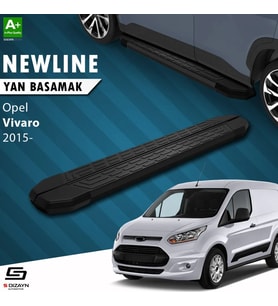 S-Dizayn Opel Vivaro B Kısa Şase NewLine Siyah Yan Basamak 223 Cm 2015-2018 A+ Kalite
