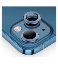 Iphone 14 Plus Kamera Koruyucu Lens Mercek Metal Çerçeveli 2li Set Mavi Blue