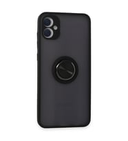 Samsung Galaxy A05 Kılıf Montreal Yüzüklü Silikon Kapak - Siyah